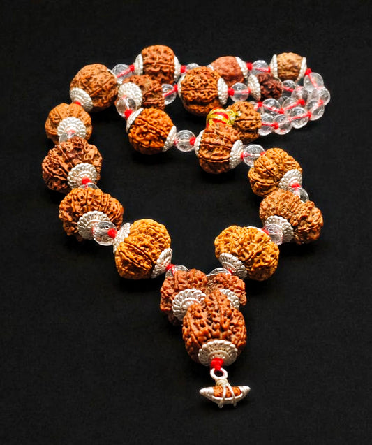 Premium Quality Nepali Siddh Mala With Sphatik Quartz