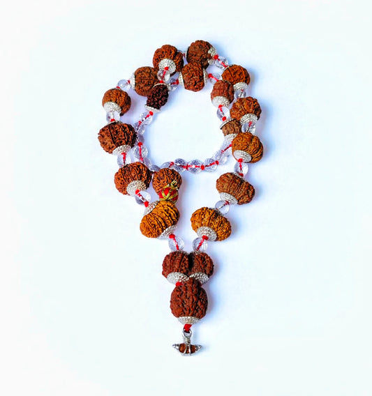 Premium Quality Nepali Siddh Mala With Sphatik Quartz