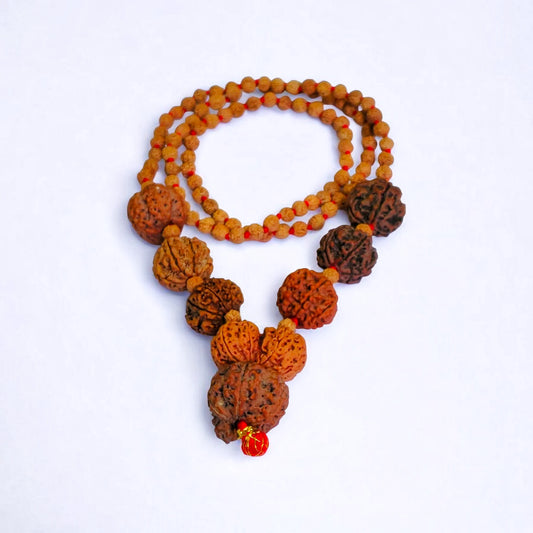 Nepali 4 5 6 7 Ganesh And Gaurishankar Rudraksha String With java 5 Mukhi Rudraksha Mala