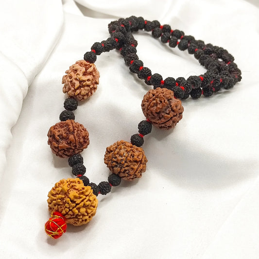 2 4 5 6 7 Mukhi Rudraksha String With Black punchmukhi Rudraksha Mala