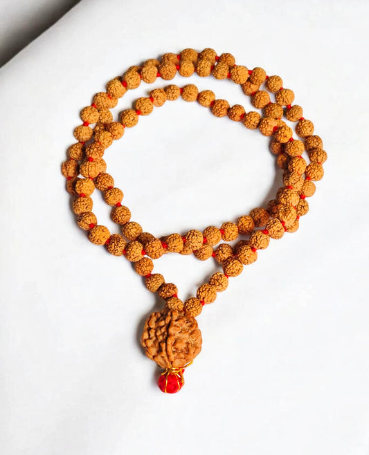 Nepali 7 Mukhi Rudraksha String With Java 7 Mukhi Rudraksha Mala