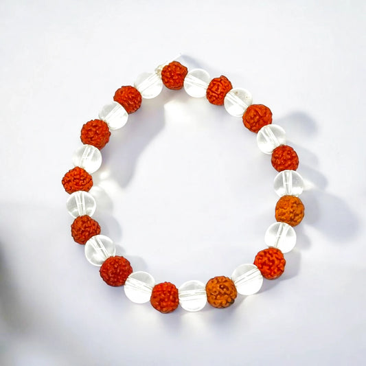 Sphatik Rudraksha Combination Bracelet