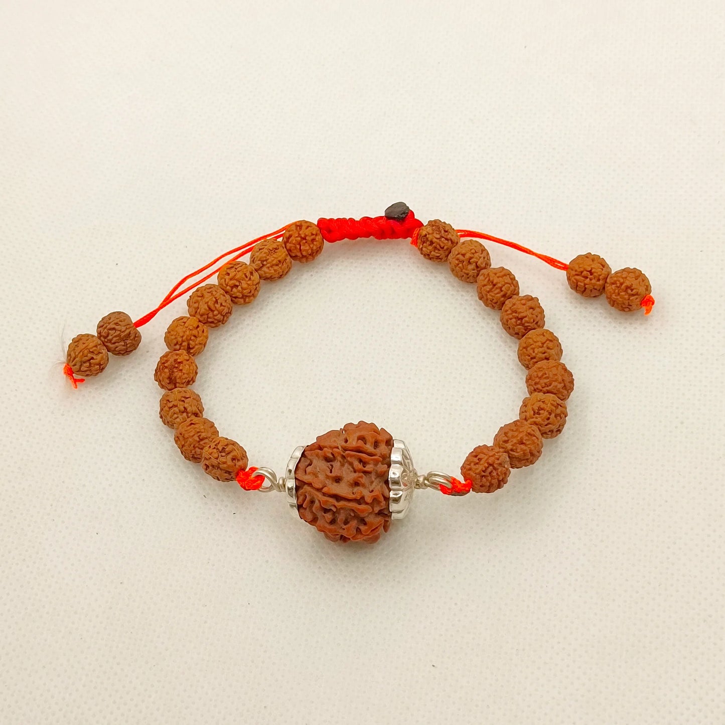 Nepali 6 Mukhi Rudraksha Bracelet With Pure Silver Capping