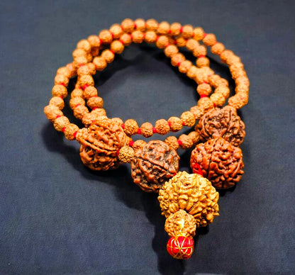 Nepali 4 5 7 8 9 Mukhi Rudraksha Combination Mala