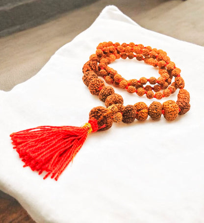 Premium Quality Small Size Indonesian Siddh Mala (1-14) Ganesh And Gaurishankar Rudraksha