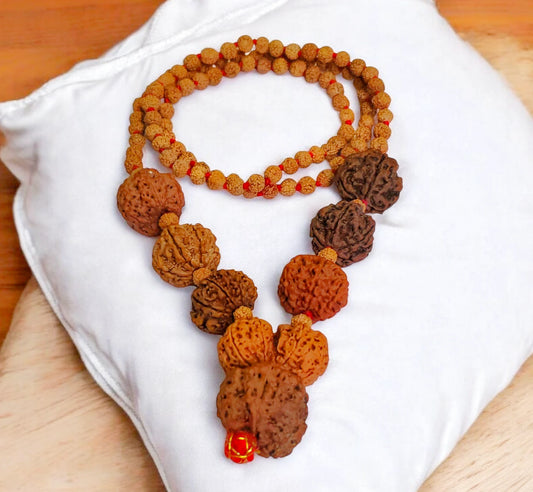 Nepali 4 5 6 7 Ganesh And Gaurishankar Rudraksha String With java 5 Mukhi Rudraksha Mala