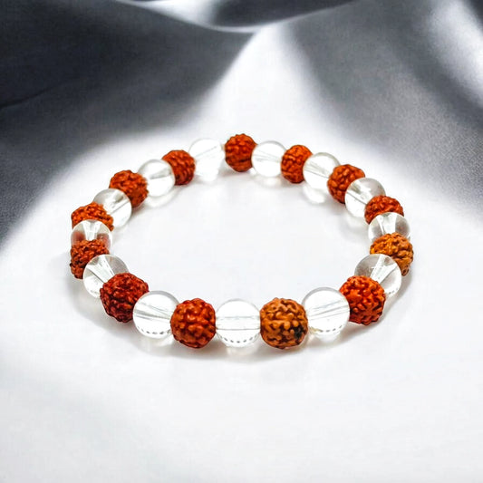 Sphatik Rudraksha Combination Bracelet