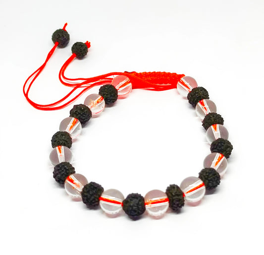 Sphatik Rudraksha Combination Bracelet